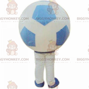 Fantasia de mascote BIGGYMONKEY™ balão branco e azul, gigante