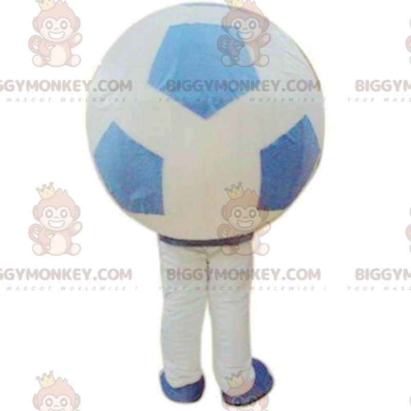 Costume de mascotte BIGGYMONKEY™ de ballon blanc et bleu