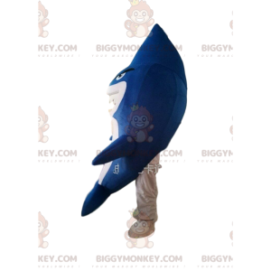 Costume de mascotte BIGGYMONKEY™ de requin bleu et blanc