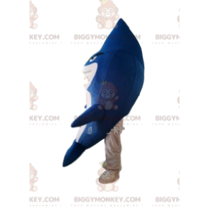 Costume da mascotte BIGGYMONKEY™ squalo bianco e blu, costume