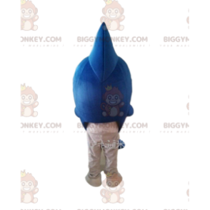 Costume de mascotte BIGGYMONKEY™ de requin bleu et blanc