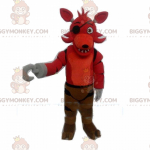 Kostým maskota BIGGYMONKEY™ červený vlk, kostým pirátského psa
