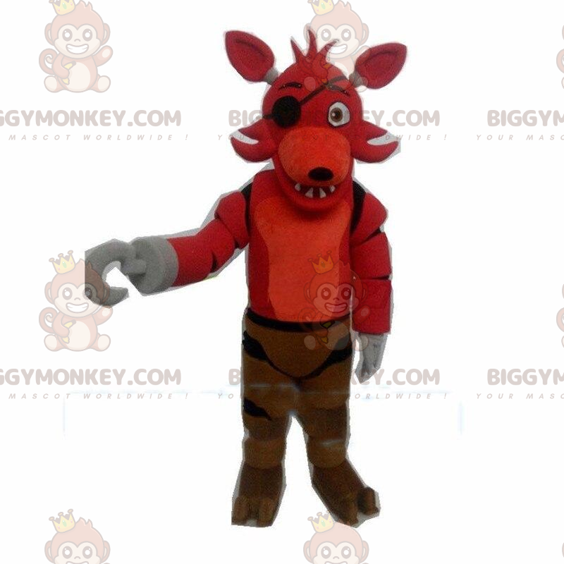 BIGGYMONKEY™ costume mascotte lupo rosso, costume Formato L (175-180 CM)