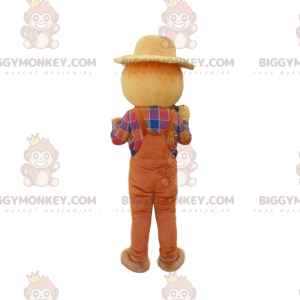 Smiling Scarecrow BIGGYMONKEY™ Mascot Costume, Farm Costume -