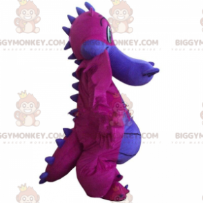 BIGGYMONKEY™ mascot costume pink and purple dragon, dinosaur