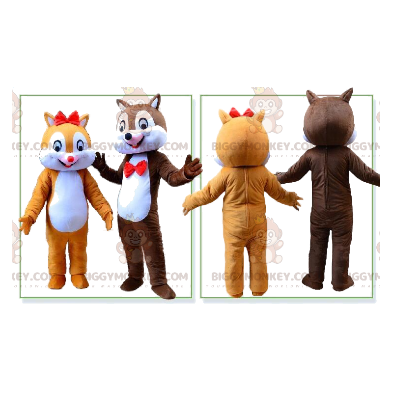 BIGGYMONKEY™s squirrels mascot, Tic and Tac costumes -