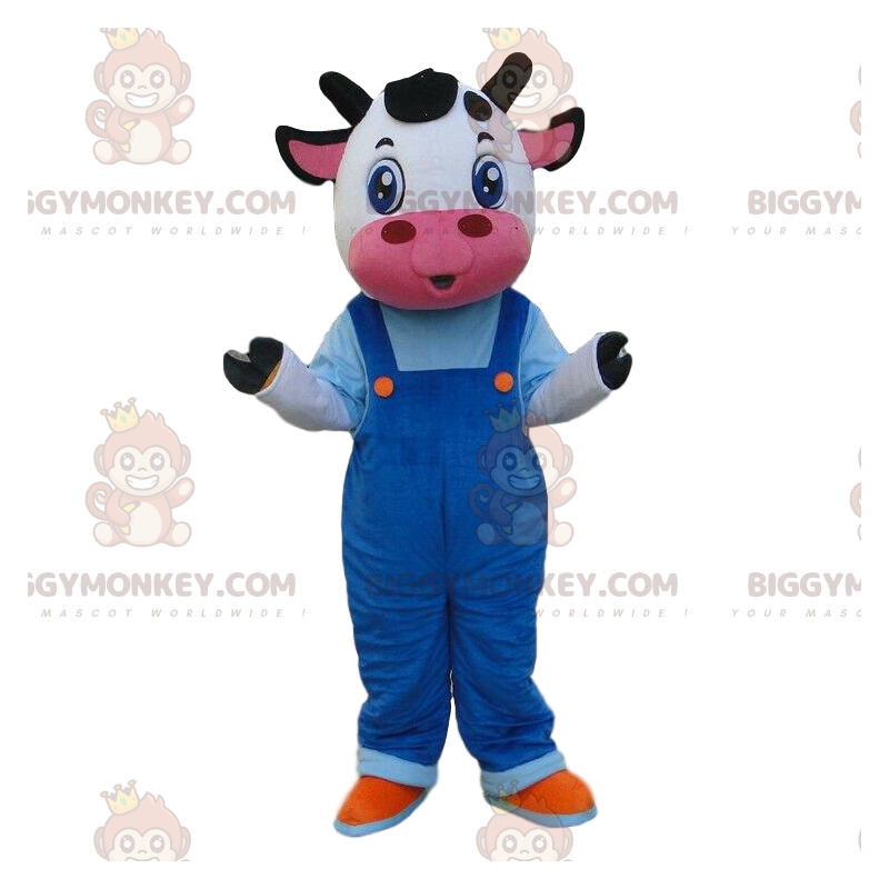 Costume da mascotte BIGGYMONKEY™ da mucca bianca e nera con