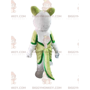 BIGGYMONKEY™ costume mascotte cane husky verde e bianco