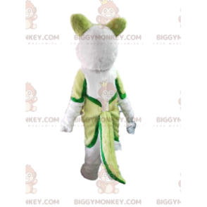 BIGGYMONKEY™ costume mascotte cane husky verde e bianco