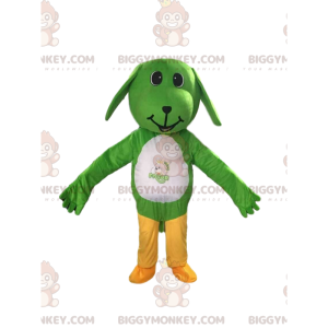 BIGGYMONKEY™ costume mascotte cane verde e bianco, costume