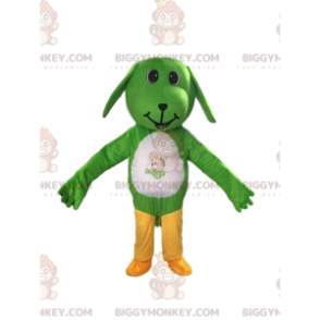 BIGGYMONKEY™ costume mascotte cane verde e bianco, costume