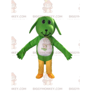 BIGGYMONKEY™ mascottekostuum van groene en witte hond