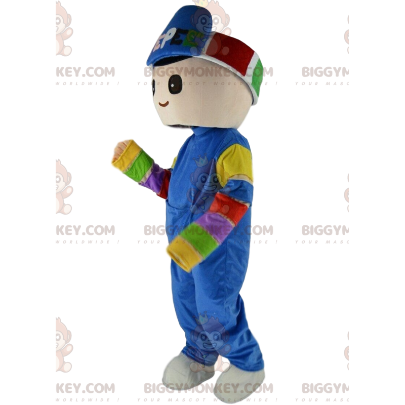 Boy BIGGYMONKEY™ mascot costume in winter sportswear, winter