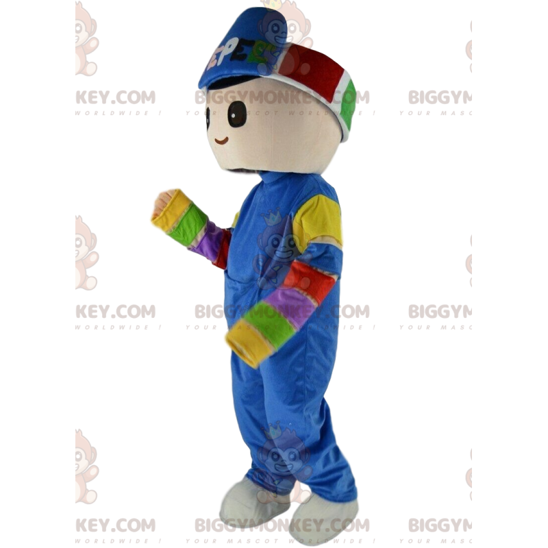 Pojke BIGGYMONKEY™ maskotdräkt i vintersportkläder, vinterdräkt