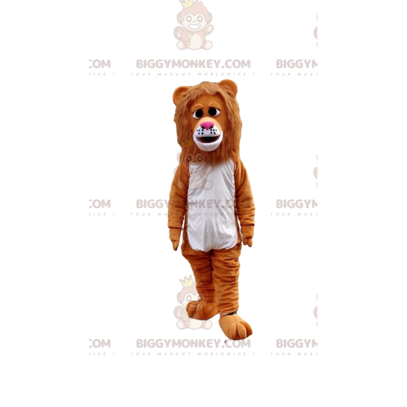 Costume da mascotte BIGGYMONKEY™ leone marrone dall'aspetto