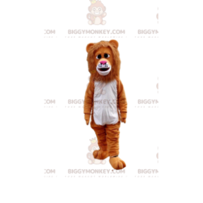 Sorgligt utseende brunt lejon BIGGYMONKEY™ maskotdräkt