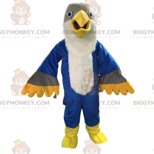 Traje de mascote de águia BIGGYMONKEY™ de quatro cores