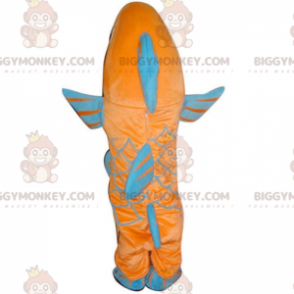 Fantasia de mascote BIGGYMONKEY™ de peixe laranja e azul