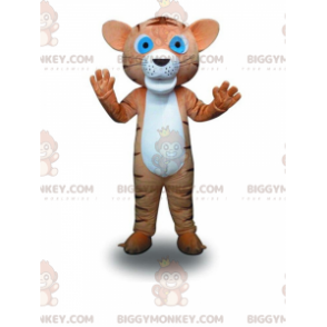 Kostým maskota BIGGYMONKEY™ hnědobílého tygříka, kostým kočky –