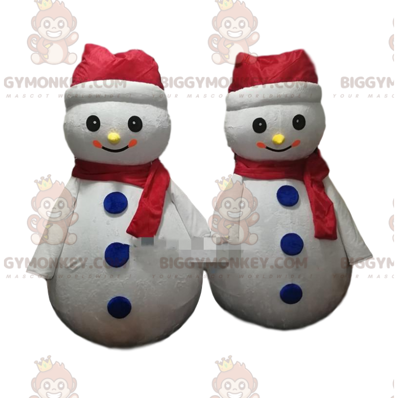 bonecos de neve mascote do BIGGYMONKEY™, traje de inverno –