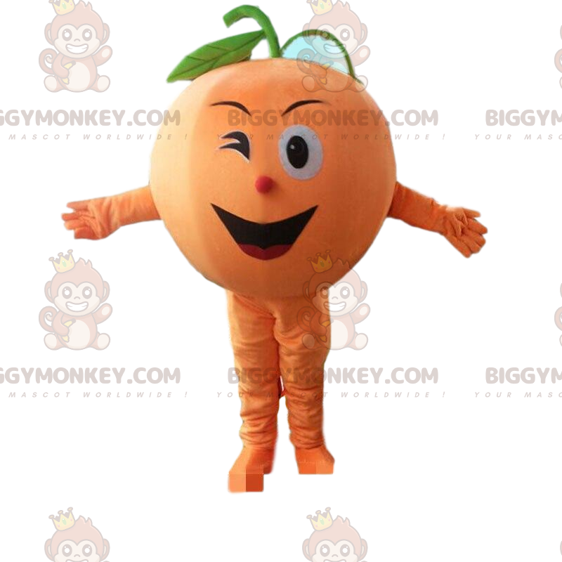Giant Smiling Orange Στολή μασκότ BIGGYMONKEY™, Στολή φρούτων -