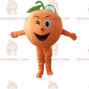 Costume de mascotte BIGGYMONKEY™ d'orange géante et souriante