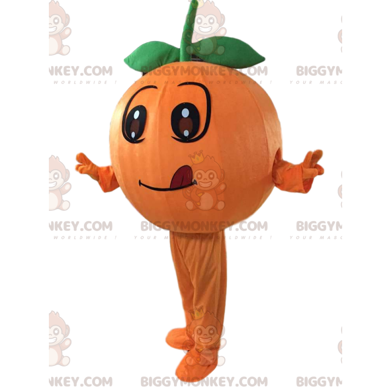 BIGGYMONKEY™ mascot costume orange and round orange, fruit