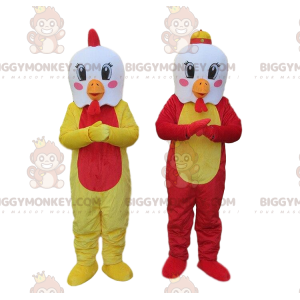 mascot BIGGYMONKEY™s white chickens with colorful bodies