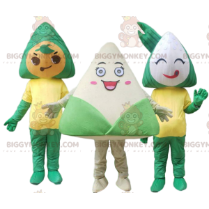 3 mascotte Zongzi BIGGYMONKEY™, costumi alimentari tradizionali