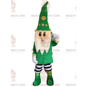 Groene en witte kerstelf BIGGYMONKEY™ mascottekostuum