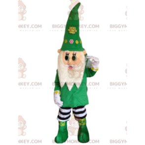 Costume de mascotte BIGGYMONKEY™ de lutin de Noël vert et