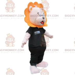 Costume de mascotte BIGGYMONKEY™ de lion avec des lunettes et