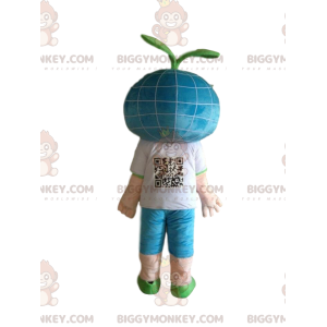 Boy BIGGYMONKEY™ Mascot Costume with Sprout on Head –