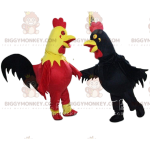 BIGGYMONKEY™s mascot of giant roosters, one tricolor and the