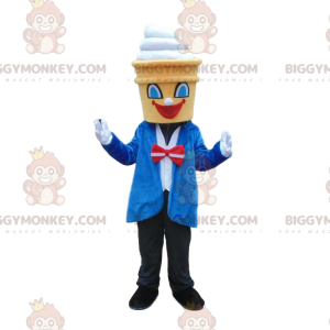 Ice Cream BIGGYMONKEY™ Mascot Costume Smartly Dressed, Cone