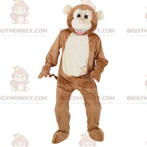 Brown and White Monkey BIGGYMONKEY™ Mascot Costume –