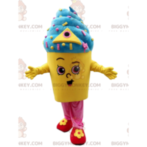 Italian ice cream BIGGYMONKEY™ mascot costume, ice cream pot