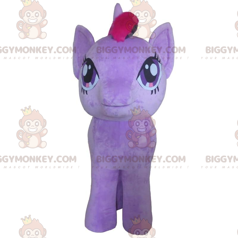 Disfraz de mascota pony morado gigante BIGGYMONKEY™, disfraz de