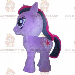 Costume de mascotte BIGGYMONKEY™ de poney violet géant, costume