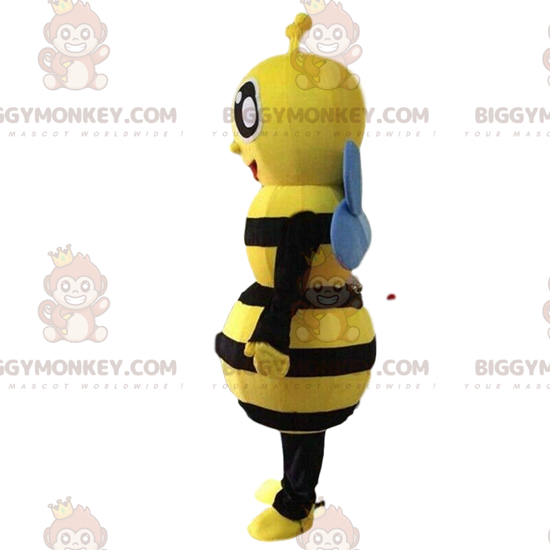 Traje de mascote BIGGYMONKEY™ abelha amarela e preta, fantasia