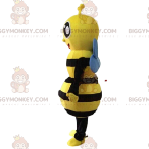 Traje de mascote BIGGYMONKEY™ abelha amarela e preta, fantasia