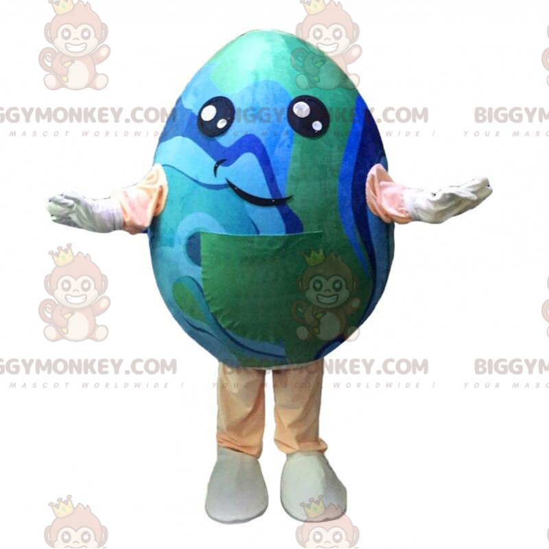 Giant Egg BIGGYMONKEY™ Mascot Costume in Planet Earth Colors -
