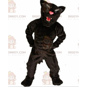 Musta pantteri BIGGYMONKEY™ maskottiasu, musta kissapuku -