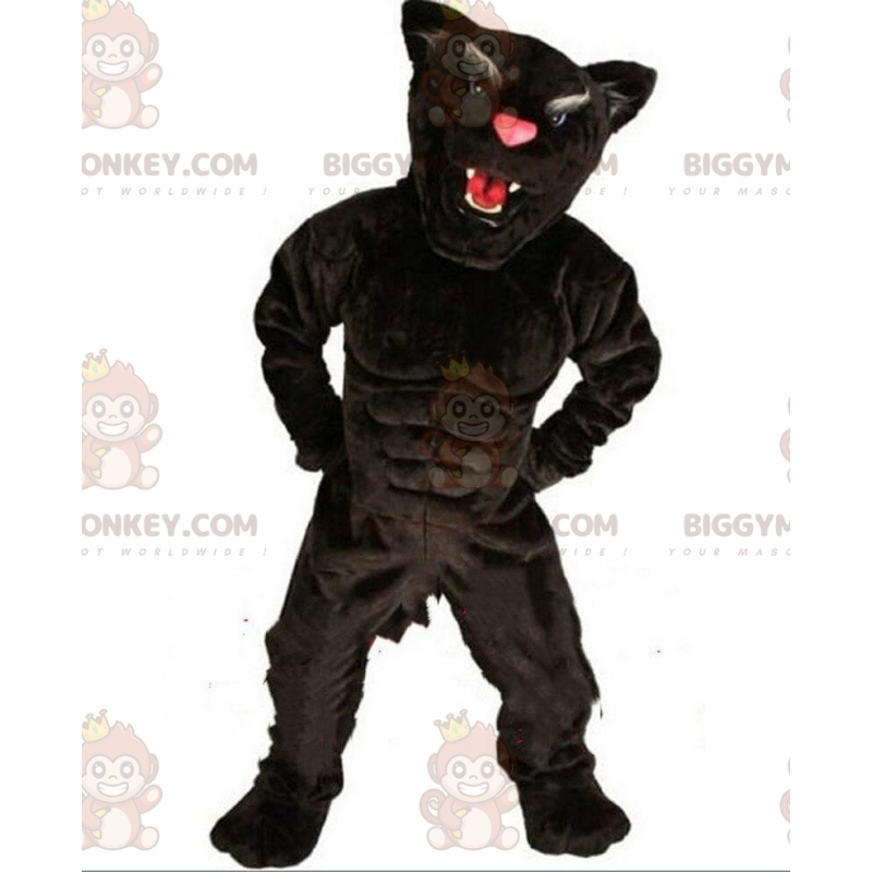 Kostým maskota černého pantera BIGGYMONKEY™, kostým černé kočky