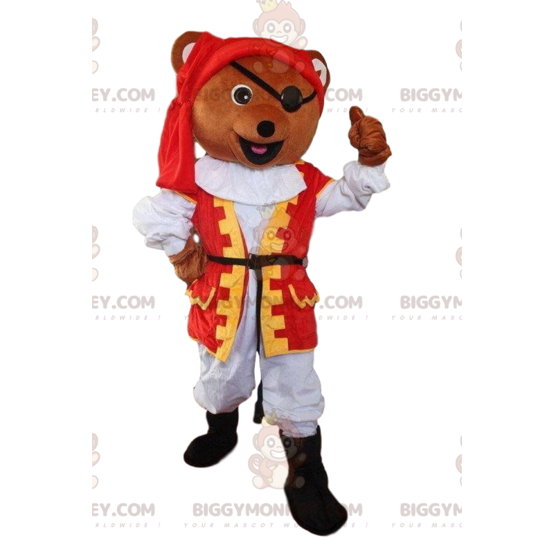 Costume da mascotte Bear BIGGYMONKEY™ vestito da pirata