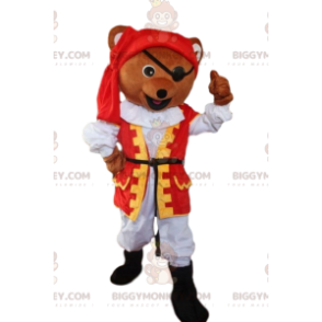 Bear BIGGYMONKEY™ mascot costume dressed as a pirate, pirate