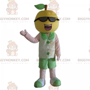 Smilende citron BIGGYMONKEY™ maskotkostume med solbriller -