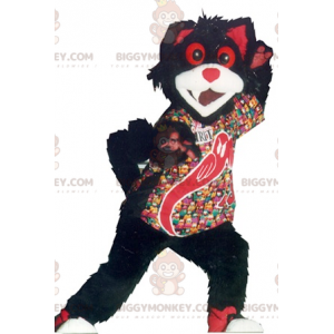 Black White and Red Cat BIGGYMONKEY™ Mascot Costume –