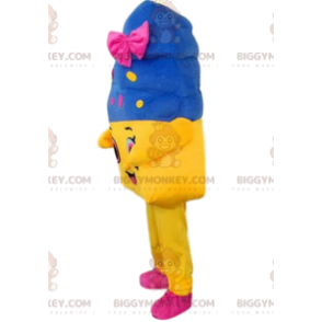 Giant ice cream BIGGYMONKEY™ mascot costume, colorful ice cream