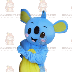 BIGGYMONKEY™ maskot kostume af blå og gul koala, koala kostume